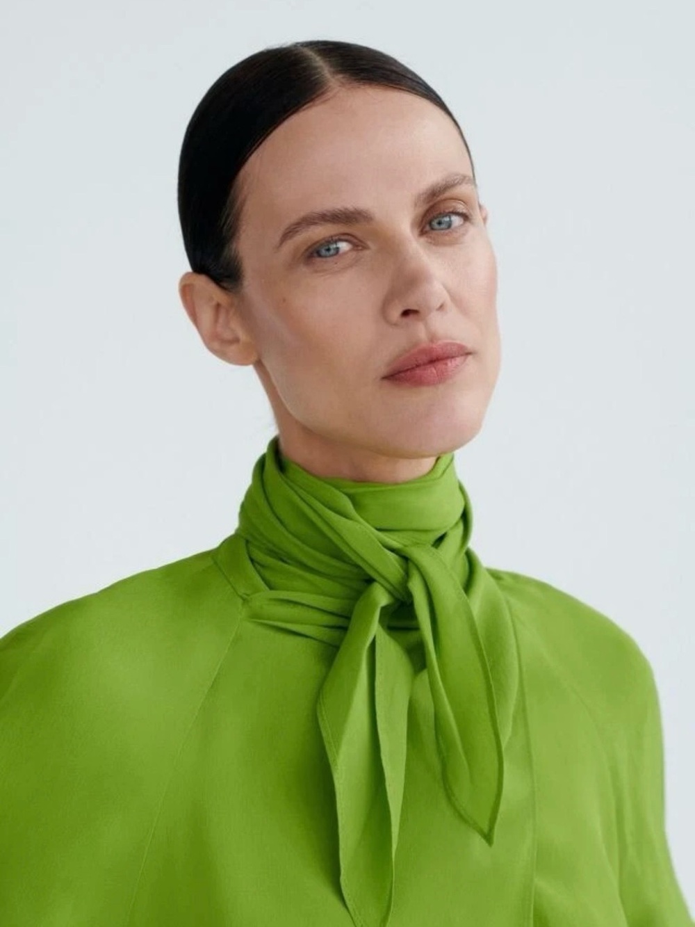 Zara Bright Lime Green Chic Contemporary Balloon-Sleeve Blouse Women’s Medium - Picture 4 of 12